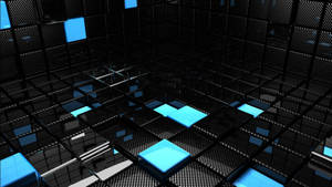 Black And Blue Cubes For Pc Wallpaper