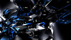 Black And Blue Glass Shards Wallpaper