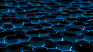 Black And Blue Hexagon Prisms Wallpaper
