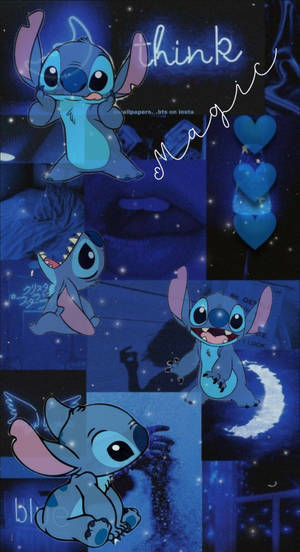 Black And Blue Stitch Collage Wallpaper