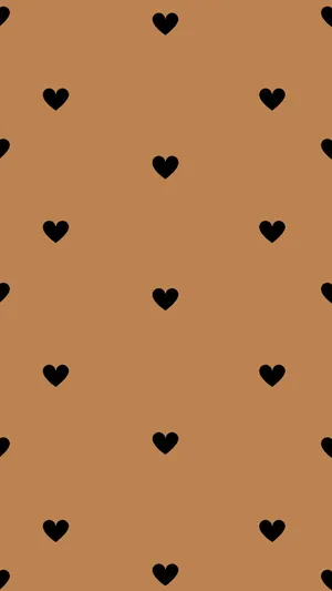 Black And Brown Heart Pattern Wallpaper
