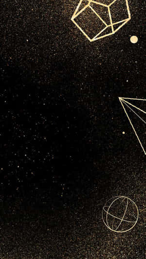 Black And Gold Aesthetic Shapes Wallpaper