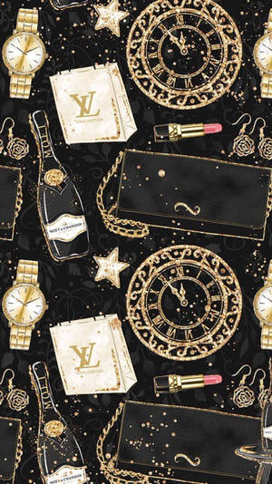 Black And Gold Fashion Icons Wallpaper