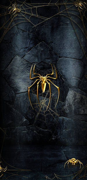 Black And Gold Iphone Spider Wallpaper