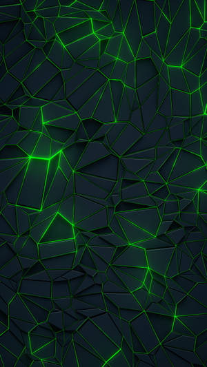 Black And Green Rocky Pattern Wallpaper