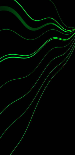 Black And Green Wavy Lines Wallpaper