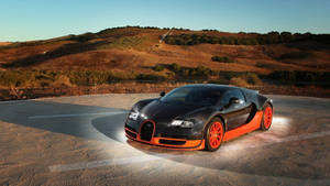Black And Orange Bugatti Car Wallpaper