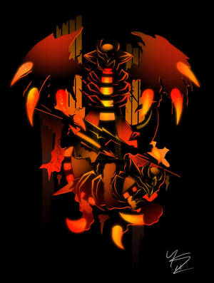 Black And Orange Giratina Art Wallpaper