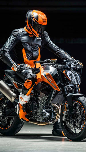 Black And Orange Rider Ktm Iphone Wallpaper