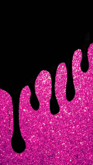 Black And Pink Aesthetic Glitter Drip Wallpaper