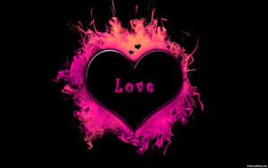 Black And Pink Love Heart Wallpaper