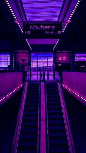 Black And Purple Aesthetic Airport Wallpaper