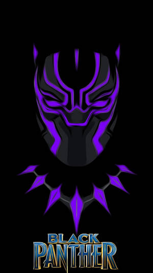Black And Purple Aesthetic Black Panther Logo Wallpaper
