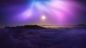 Black And Purple Aesthetic Blanket Of Clouds Wallpaper