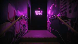 Black And Purple Aesthetic Neon Signage Wallpaper