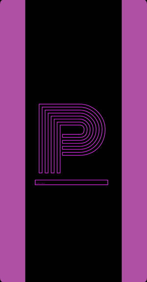 Black And Purple P Letter Wallpaper