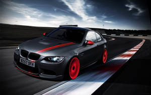 Black And Red Bmw M3 In A Highway Wallpaper