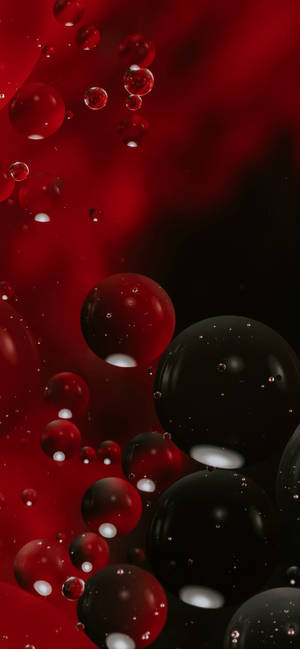 Black And Red Bubbles Wallpaper