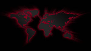 Black And Red World Map Wallpaper