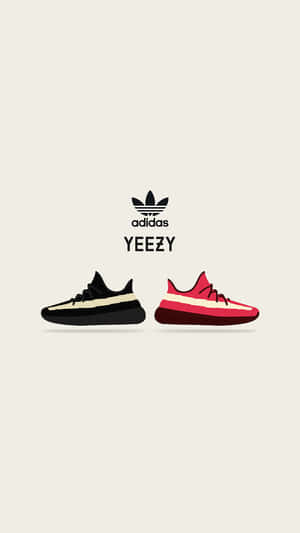 Black And Red Yeezy Design Wallpaper