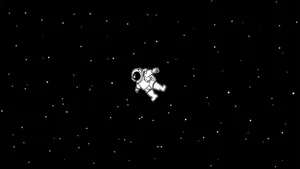 Black And White Aesthetic Pc Astronaut Wallpaper