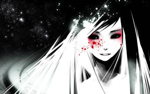 Black And White Anime Red Eye Make-up Wallpaper