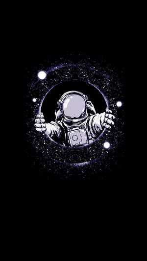 Black And White Astronaut Getting Inside Art Wallpaper