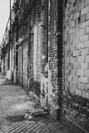 Black And White Brick Street Wallpaper