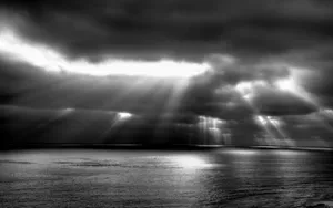 Black And White Cloud Streaks Of Light Wallpaper