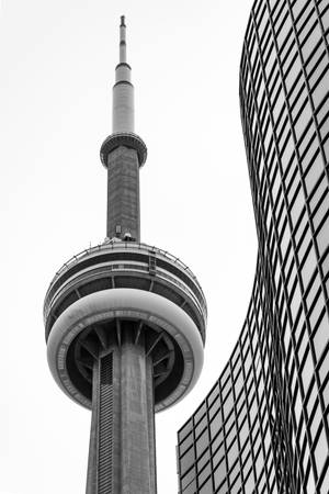 Black And White Cn Tower Wallpaper