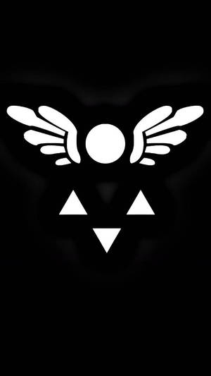 Black And White Deltarune Symbol Wallpaper