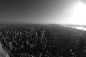 Black And White Empire State Building View Wallpaper