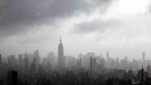 Black And White Foggy New York Wallpaper