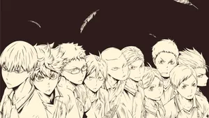 Black And White Haikyuu Art Wallpaper