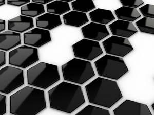 Black And White Hd Hexagons Wallpaper