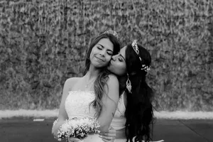 Black And White Lesbian Wedding Wallpaper