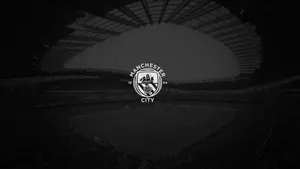 Black And White Manchester City Logo Wallpaper