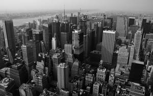 Black And White New York From Above Wallpaper