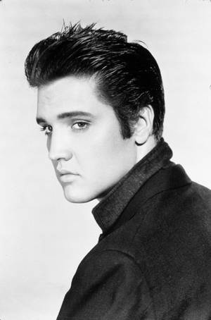 Black And White Portrait Young Elvis Presley Wallpaper