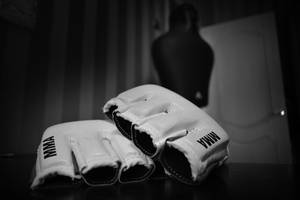 Black And White Wrestling Gloves Wallpaper