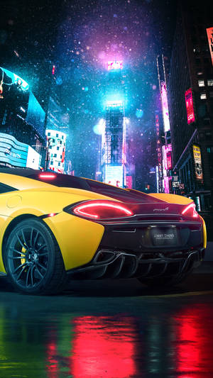 Black And Yellow 4k Car Iphone Wallpaper