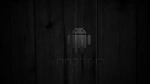 Black Android Logo In Wood Wallpaper