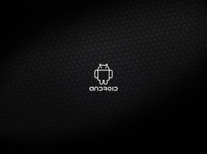 Black Android Logo With Hexagon Pattern Wallpaper
