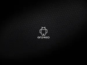Black Android Logo With Hexagon Pattern Wallpaper