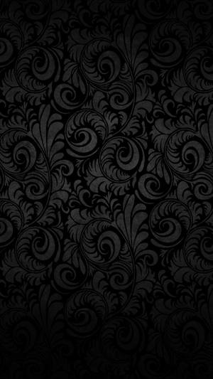 Black Android Wall With Floral Pattern Wallpaper