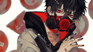 Black Anime Boy In A Thoughtful Pose Wallpaper