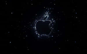 Black Apple Logo In Dark Starry Space Wallpaper