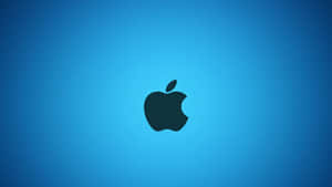 Black Apple Logo In Gradient Blue Wallpaper