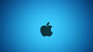 Black Apple Logo In Gradient Blue Wallpaper