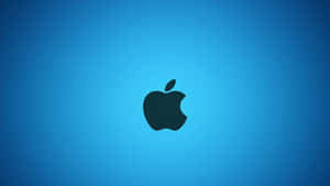 Black Apple Logo In Gradient Blue Wallpaper